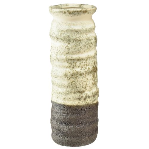 Product Vase ceramic decoration for dry floristry cream grey-green H34cm