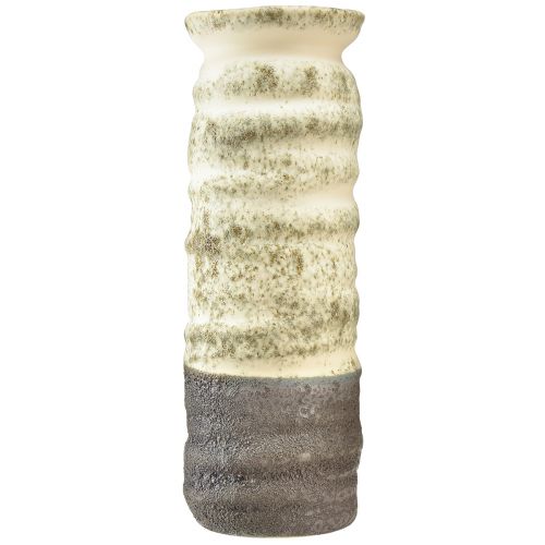 Product Vase ceramic decoration for dry floristry cream grey-green H34cm