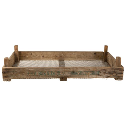 Product Vintage wooden box with wire mesh, country style, 75×50×14cm