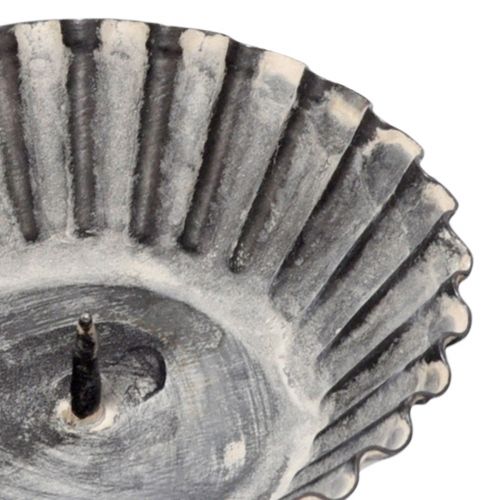 Product Vintage candle holder for pillar candles for sticking grey Ø8.5cm 4pcs
