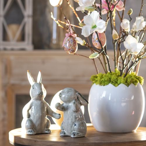 Floristik24 Hugging Bunnies Figurines Ceramic Easter Décor 22cm 2pcs