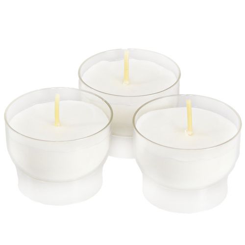 Floristik24 Votive candles in white with bowl Ø4.3cm 25 pcs