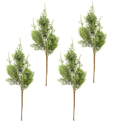 Product Juniper with berries artificial branches green blue L42cm 4pcs