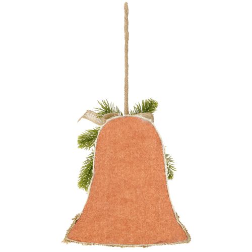 Product Rustic Christmas bells wall decoration, jute fir branches, pine cones