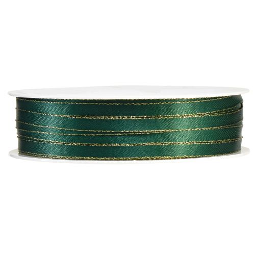 Product Christmas ribbon decorative ribbon in green and gold W6mm L50m