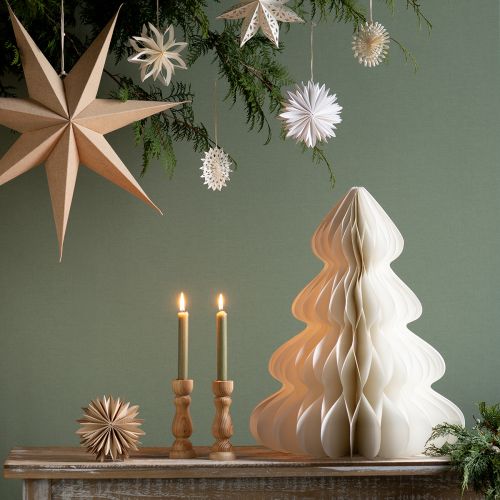 Floristik24 Christmas Tree Paper Fir for Hanging White 40cm 2pcs