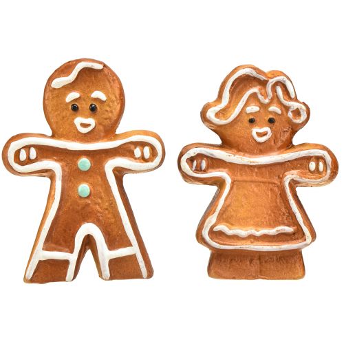 Product Christmas decoration ceramic gingerbread woman and man 7cm 6pcs