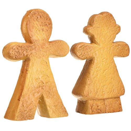 Product Christmas decoration gingerbread man and woman ceramic 16cm 2pcs
