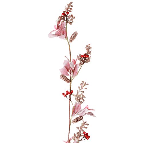 Product Christmas Garland Berry Branch with Cones Red Pink 130cm