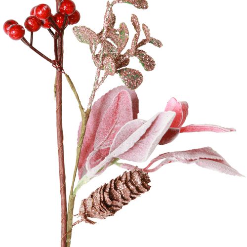 Product Christmas Garland Berry Branch with Cones Red Pink 130cm