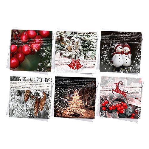 Floristik24 Christmas cards 12,5x12,5cm 6pcs