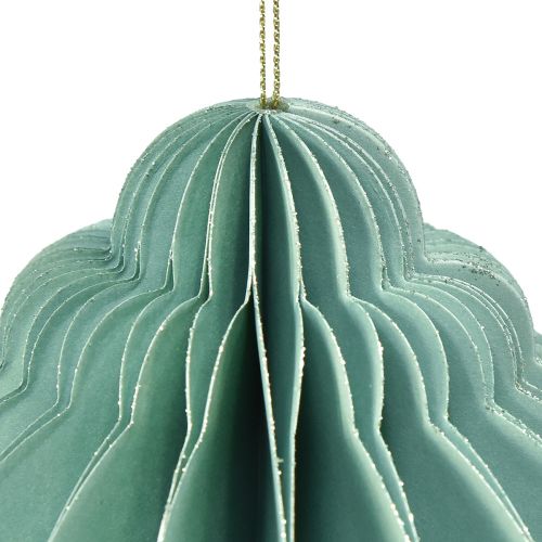 Product Christmas ball paper turquoise onion FSC Ø15cm H20cm