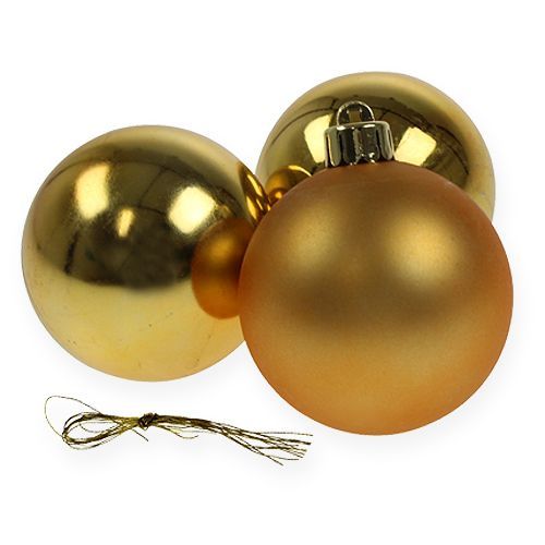 Floristik24 Christmas ball plastic gold 6cm 12pcs