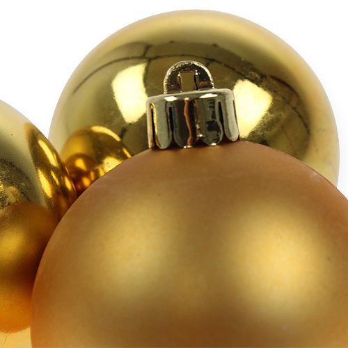 Product Christmas ball plastic gold 6cm 12pcs