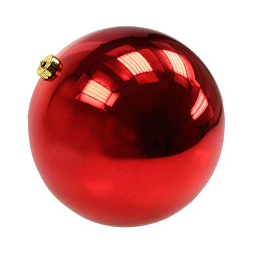 Christmas ball medium plastic red 20cm