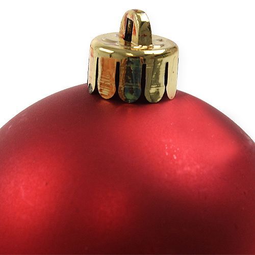 Product Christmas ball plastic red Ø6cm 12pcs