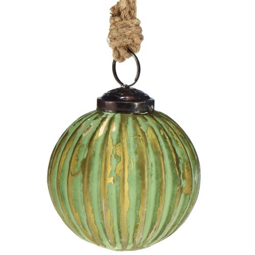 Product Christmas balls glass green gold glass balls Ø7cm 6 pcs