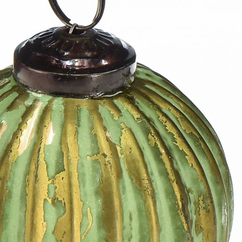 Product Christmas balls glass green gold glass balls Ø7cm 6 pcs