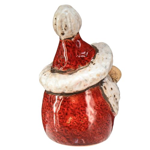 Product Cute ceramic Santa Claus figure, red and white, 10 cm – perfect Christmas decoration – 4 pieces