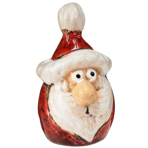 Ceramic Santa Claus figure, red, 7cm – Festive Christmas decoration – 6 pieces