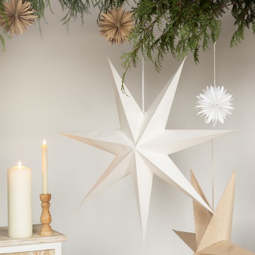 Product Paper star white Christmas star for lighting 60cm 2pcs