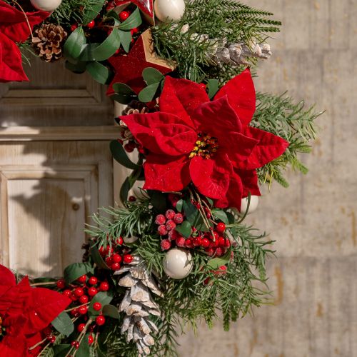 Product Christmas Star Red Artificial L55cm 2pcs