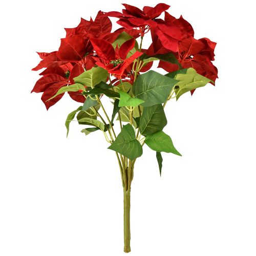 Product Christmas Star Artificial Poinsettia Red Green L57cm
