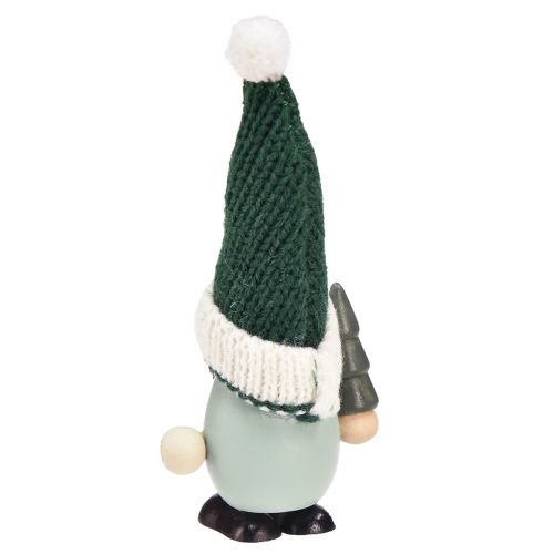 Product Christmas Gnome Decoration Gnome Wood Green Mint H14cm 6 Pcs