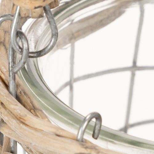 Lantern for hanging glass metal willow Ø14.5cm 2pcs | Floristik24.co.uk