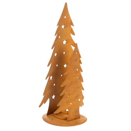 Christmas tree lantern, metal decoration in a rustic finish, Christmas H46cm W25.5cm buy online | Floristik24.co.uk