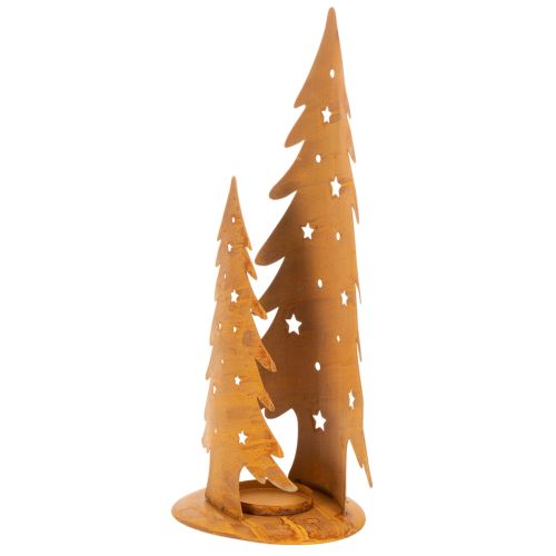 Christmas tree lantern, metal decoration in a rustic finish, Christmas H46cm W25.5cm | Floristik24.co.uk