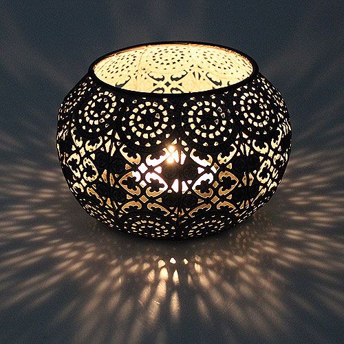 Floristik24 Metal wind light silver oriental Ø17,5cm H12cm