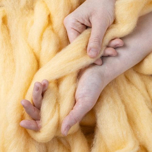 Product Wool cord, wool ribbon, cream orange, 10m wool for wreaths & arrangements