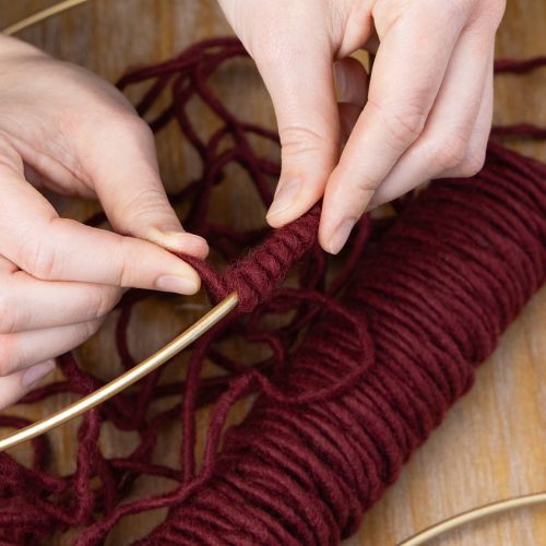 Product Wick thread, wool cord, Bordeaux, 55m string, floristry, crafts, DIY