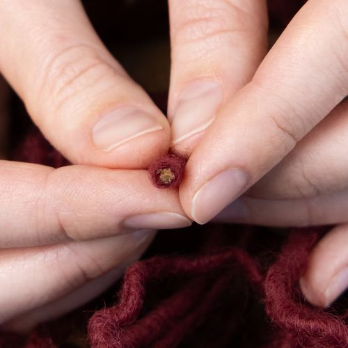 Product Wick thread, wool cord, Bordeaux, 55m string, floristry, crafts, DIY