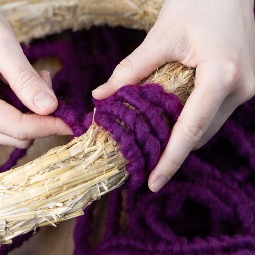 Product Fluffy Mirabell Wool Cord Purple 25m Decorative Ribbon Floristry Crafts