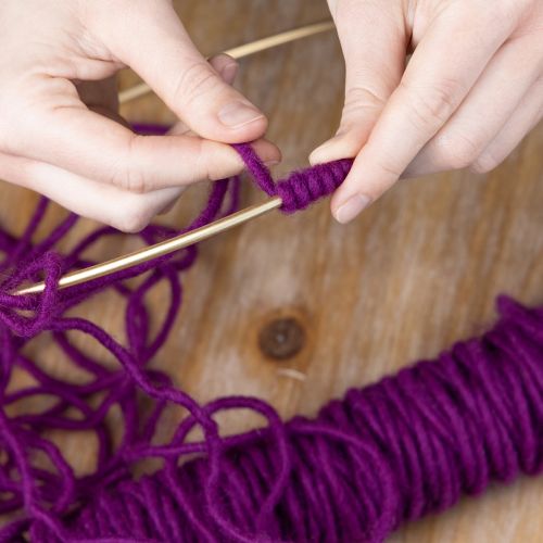 Product Wool cord, purple, 55m decorative twine for floristry and crafts