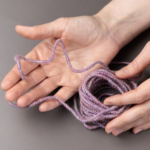 Product Wool cord with pink and gold thread, 5m x 5mm with wire, for decoration and crafting