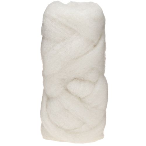 Floristik24 Wool roving 10m white
