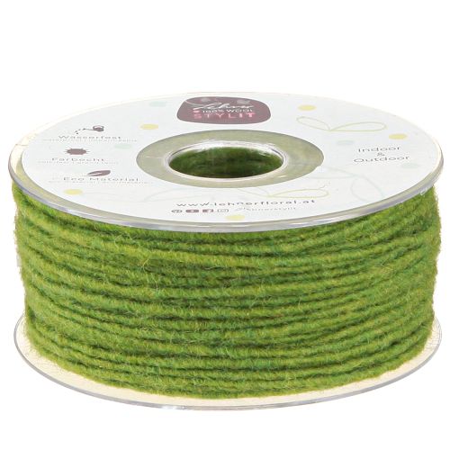 Floristik24 Wick thread wool cord felt cord moss green 3mm 100m