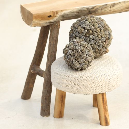 Product Cone ball for hanging alder cones white washed 12cm
