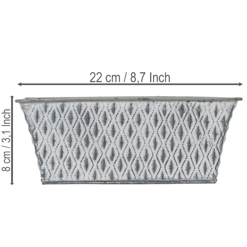 Zinc bowl with diamond pattern