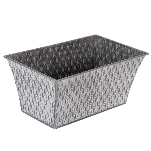 Zinc bowl with diamond pattern, 26cm x 15.5cm buy online | Floristik24.co.uk