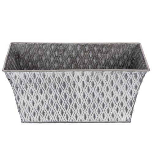 Zinc bowl with diamond pattern, 26cm x 15.5cm | Floristik24.co.uk