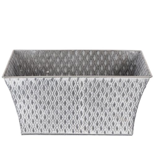 Zinc bowl with diamond pattern 30cm×18cm H15cm | Floristik24.co.uk