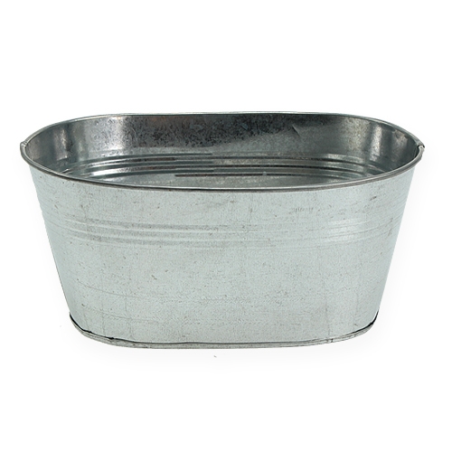 Floristik24 Zinc bowl oval silver 21.5cm x 14cm x 10cm 6pcs