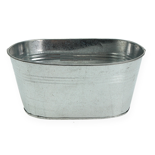 Floristik24 Zinc bowl oval silver 21.5cm x 14cm x 10cm 6 pcs