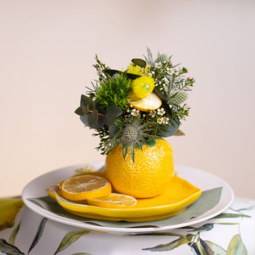 Product Lemon Decorative Vase Ceramic Flowerpot Yellow Ø8.5cm