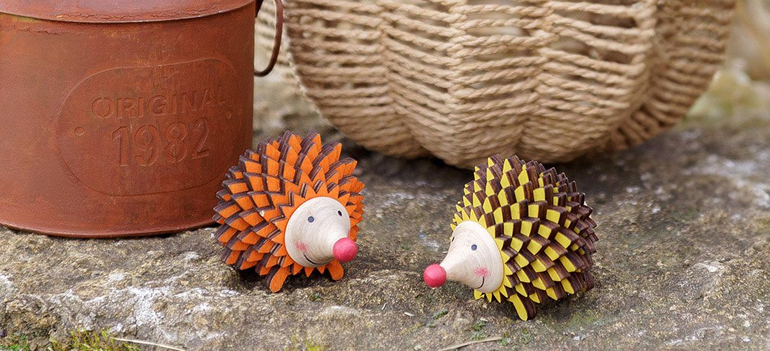 Owl & hedgehog figurines