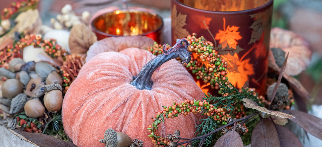 Pumpkin decorations and kites